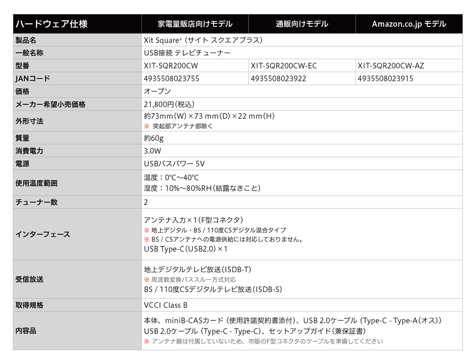 ハードウェア仕様