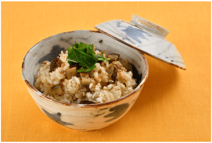 茄子そぼろ炊き込みご飯