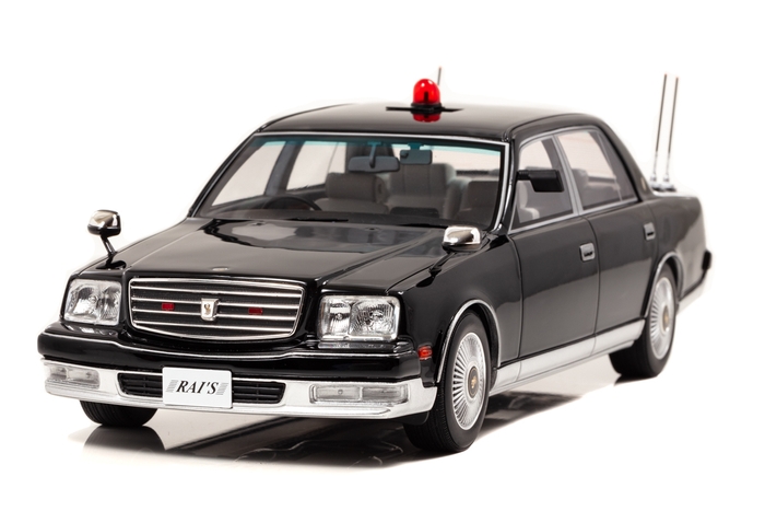 左前:RAI'S 1/18 トヨタ センチュリー (GZG50) 2005 警察本部警備部要人警護車両