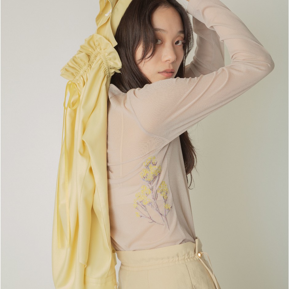 先行販売(2) シースルー刺繍カットソー