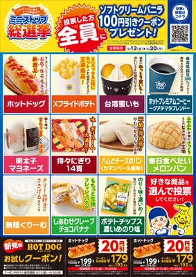 ミニストップ総選挙チラシイメージ（画像はイメージです。）