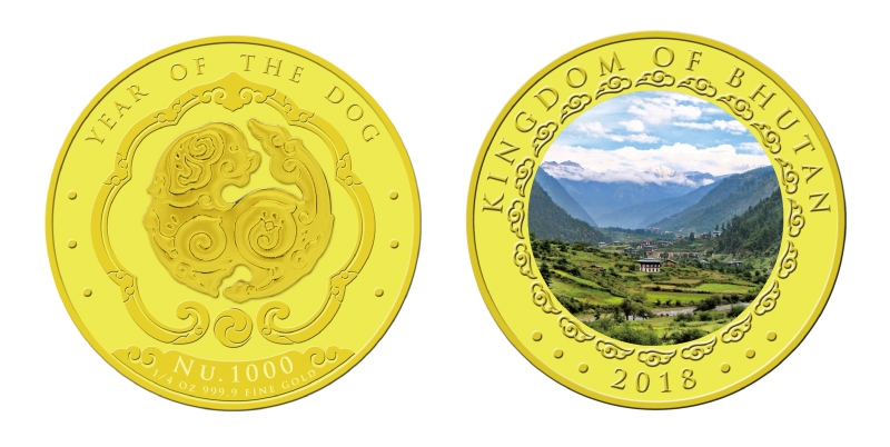 ブータン　1000ニュルタムカラー金貨