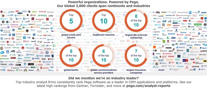 グローバルトップ企業におけるペガの採用実績