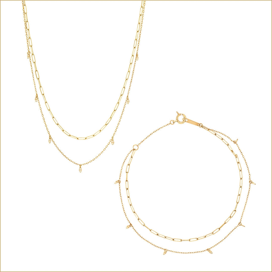 K10YG ネックレス、ブレスレット