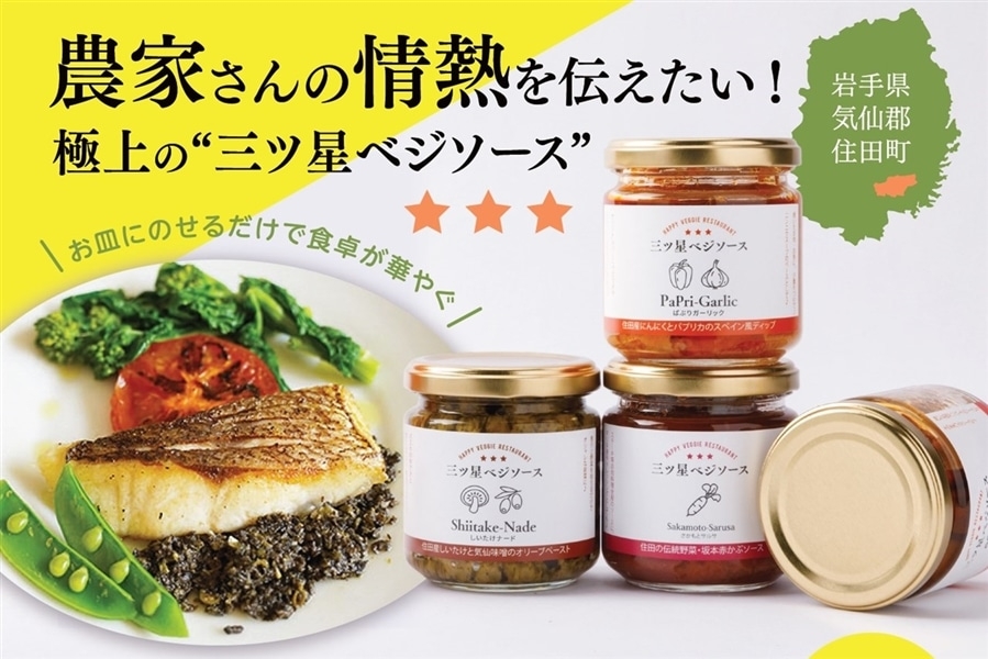 【住田町:住田観光開発株式会社】三ツ星ベジソース 4本セット