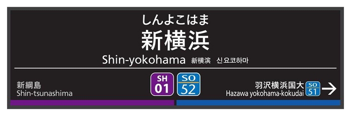 シリアルナンバー入り新横浜駅ミニチュア駅名標（下り）（イメージ）