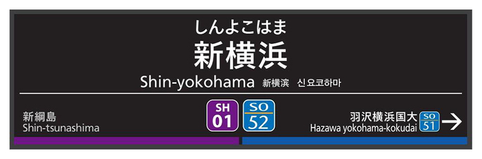 シリアルナンバー入り新横浜駅ミニチュア駅名標（下り）（イメージ）