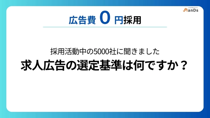 【調査レポート⑥】採用活動中の5000社に聞きました「求人広告の選定基準は何ですか？」