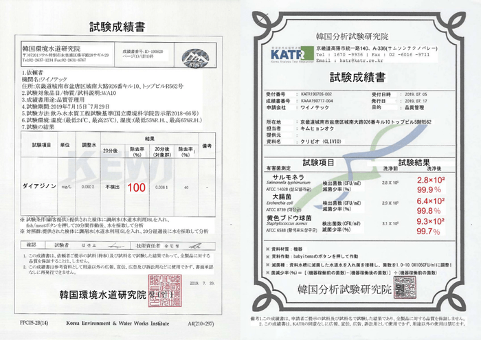 国家認証機関テスト結果
