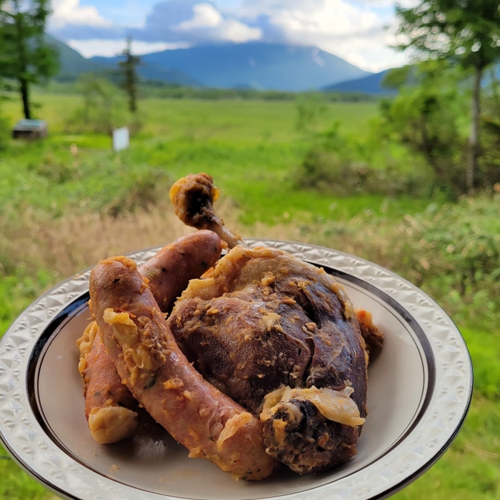 骨付き鴨肉 カスレ