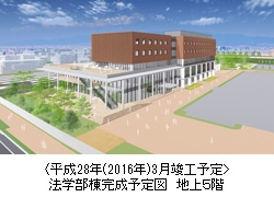  法学部棟完成予定図　地上５階