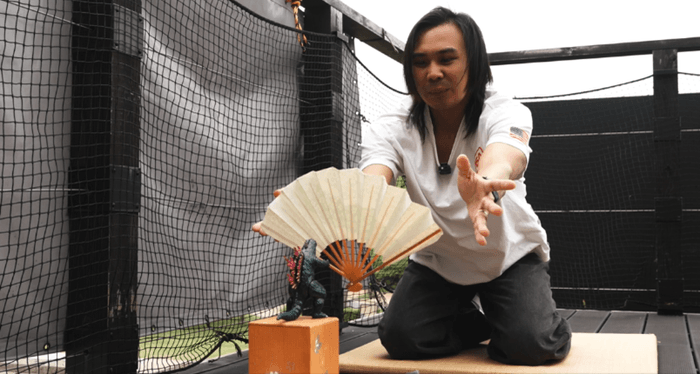 ▲投扇興ゲームにチャレンジ!