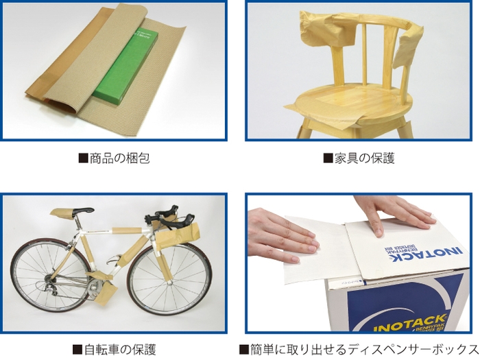 用途例とディスペンサーボックスの取出し口