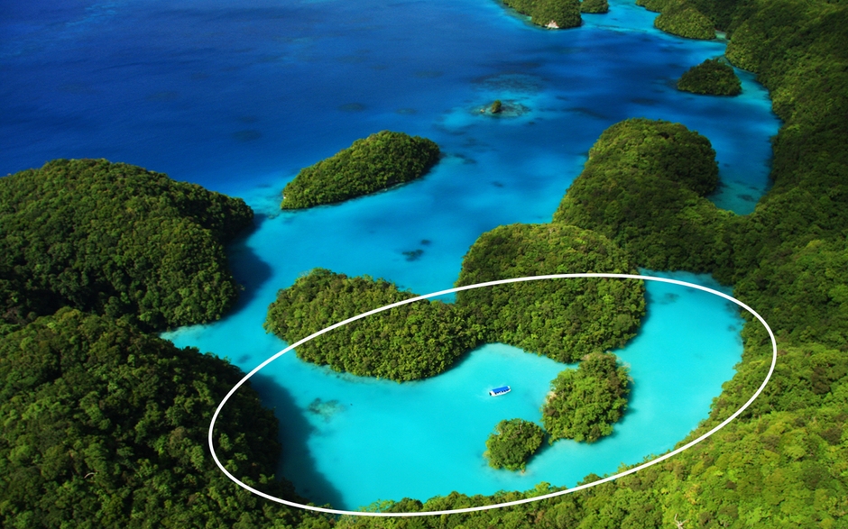 ミルキーウエイ空撮(パラオホワイトクレイが採れるのは世界でここだけです)