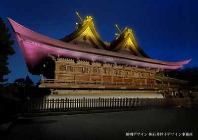 吉備津神社ライトアップイメージパース(桜桃)
