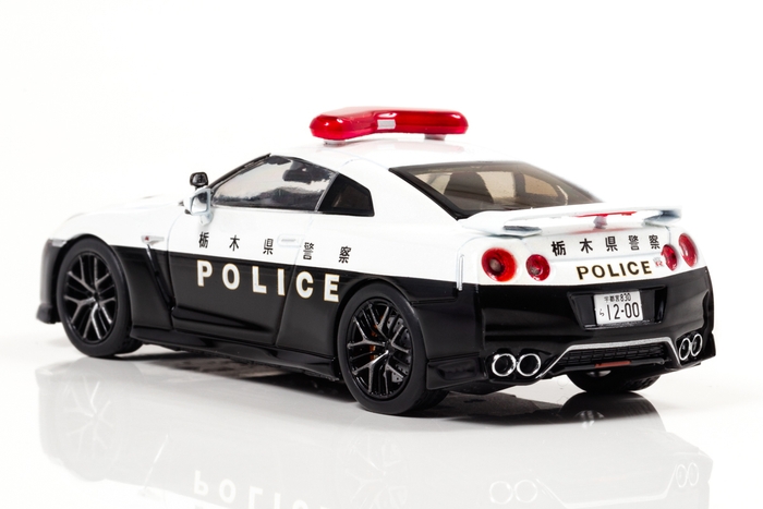 1/43 日産 GT-R (R35) 2018 栃木県警察高速道路交通警察隊車両:左後