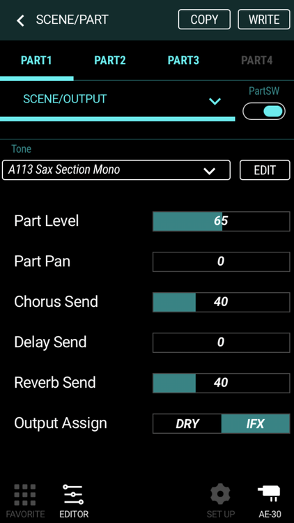 専用アプリ『Aerophone Pro Editor』の画面イメージ。音の編集が可能