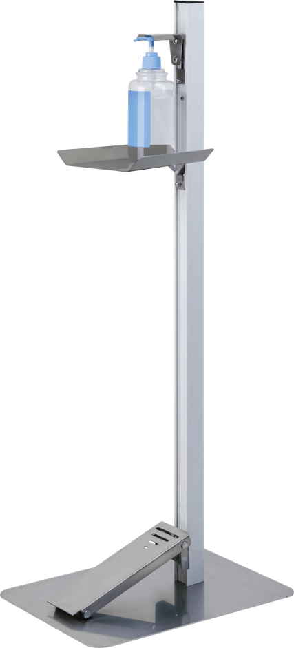 足踏式消毒液スタンド 利用イメージ