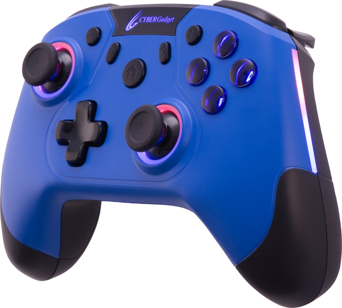 7色に光るRGB LEDを内蔵(画像は『CYBER・ゲーミングコントローラー HG 無線タイプ(SWITCH用)』)