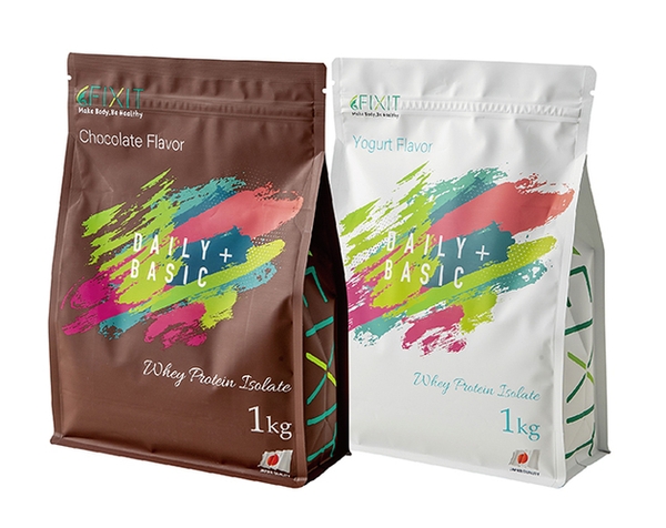 FIXIT DAILY BASIC + WPI  左：チョコレート、右：ヨーグルト