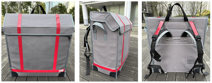 <10号帆布（パラフィン樹脂防水加工）を利用した生地>