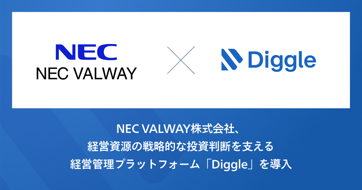 NEC VALWAY株式会社、経営資源の戦略的な投資判断を支える経営管理プラットフォーム「Diggle」の導入で、AI活用を見据えた精緻な管理会計体制の構築を目指す