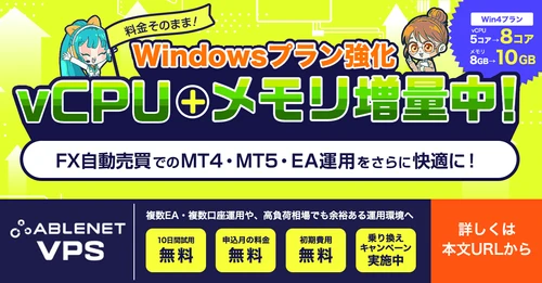 ABLENET VPS、料金据え置きでWindowsプランのスペックを強化！