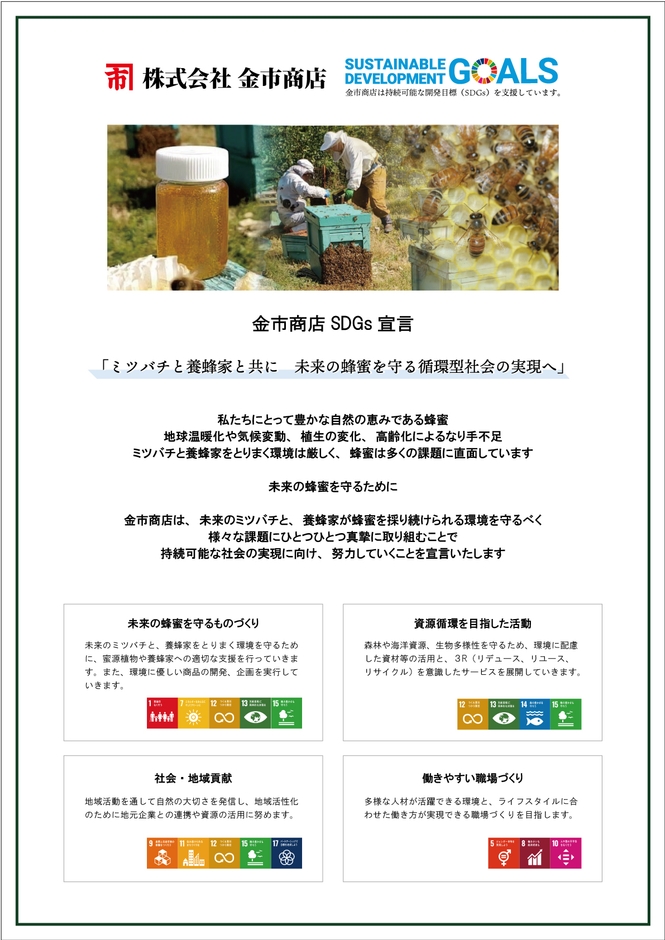 金市商店 SDGs宣言