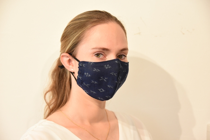 小紋柄(ネイビー)着用時