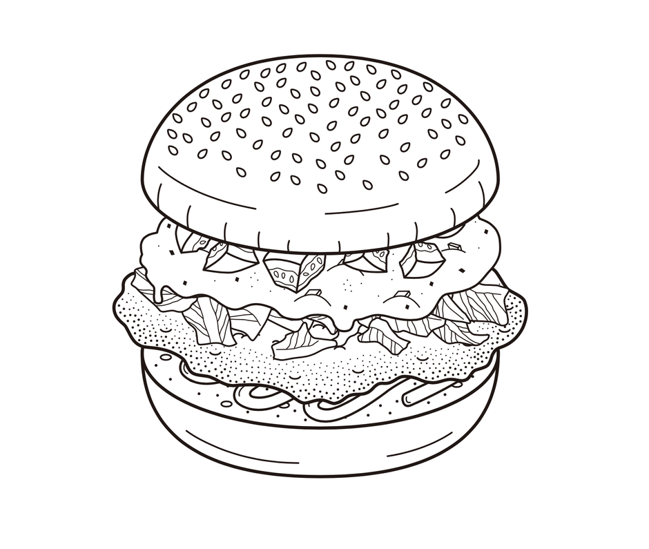 ハンバーガーイメージイラスト