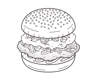 ハンバーガーイメージイラスト