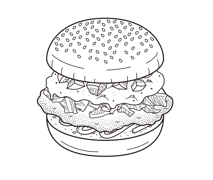 ハンバーガーイメージイラスト