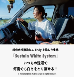 泥も油も落ちやすいホワイトアクティブウェア 「Sustain White System」Makuakeにて2/24に先行販売開始