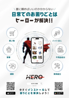 身近な困りごとを解決できる便利アプリ「HERO」の クラウドファンディングを10月31日(木)まで実施！