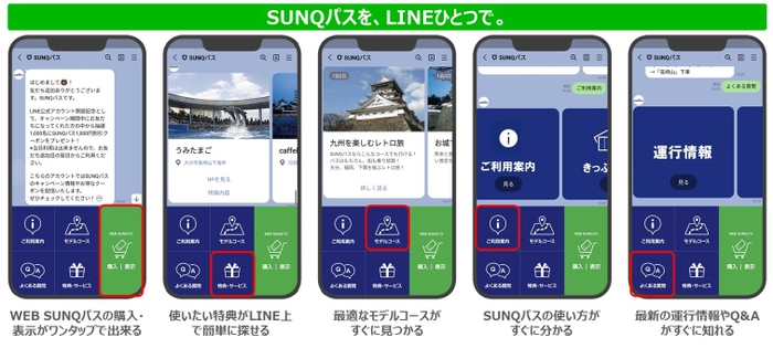 SUNQパスLINE公式アカウント