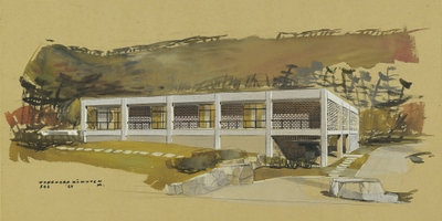 「堂本美術館完成予想図」戦後 京都府立堂本印象美術館蔵