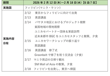 第一学院高等学校(通信制高校)、国際問題の 理解を目的とした「フィリピン短期留学」を 2026年2月12日(木)～18日(水)に開催