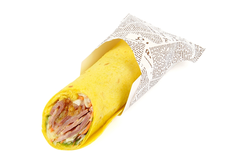 ローストポークと粒マスタードソースのトルティーヤ