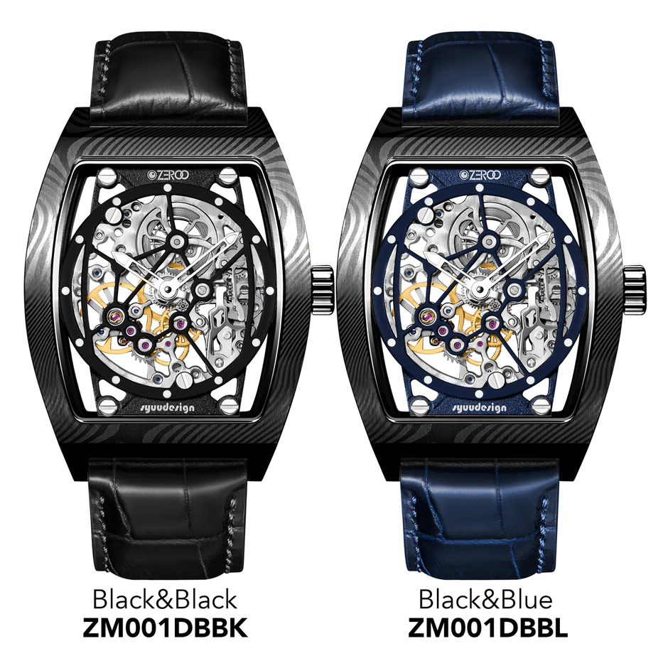 ZEROO M1D THE AURIGAダマスカス鋼ケースのトノー型メカニカルスケルトンウォッチ(8)