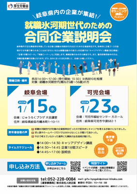 「就職氷河期世代のための合同企業説明会」を2025年1月に開催!!
