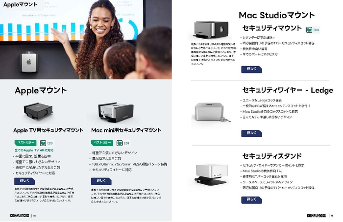 カタログの一部（Apple TV、Mac mini、Mac Studio用製品）