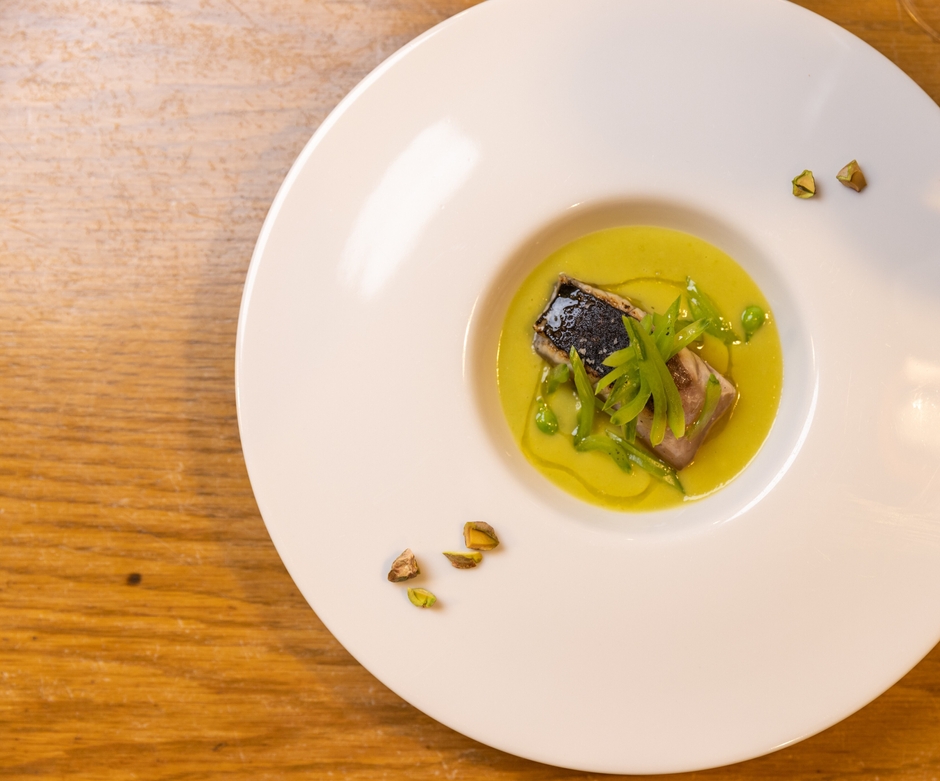 料理(1)「鰆と青トマトのガスパチョ」