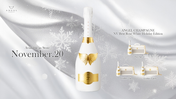 ANGEL CHAMPAGNE NV Brut Rose White Holiday Edition