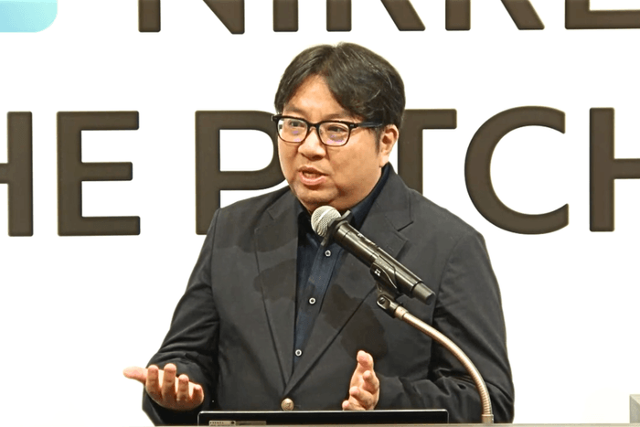 ピッチを行うトイメディカル株式会社 代表取締役社長 竹下英徳