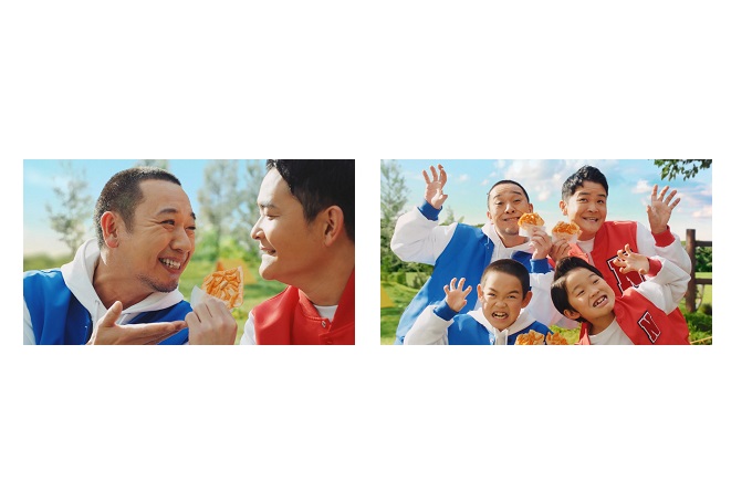 千鳥のふたりが苦手な歌とダンスに悪戦苦闘! 千鳥出演「亀田の柿の種」新CM 2月22日(水)より公開!千鳥が小千鳥の2人に変顔のコツを伝授! ノブさんダンス練習で「ゾーン入りました」 歌入れ前の入念な練習姿も