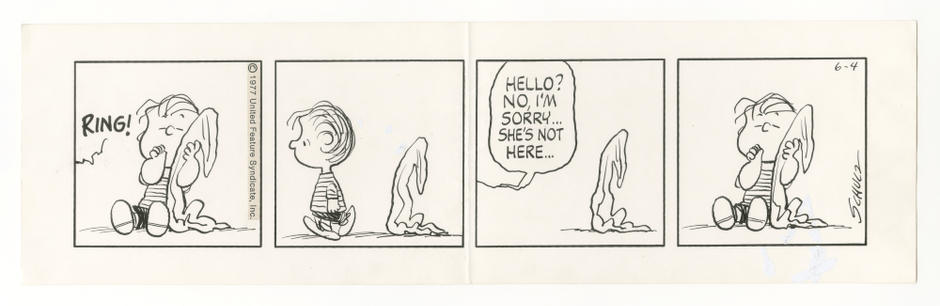 「ピーナッツ」原画 1977年6月4日 (C) Peanuts Worldwide LLC