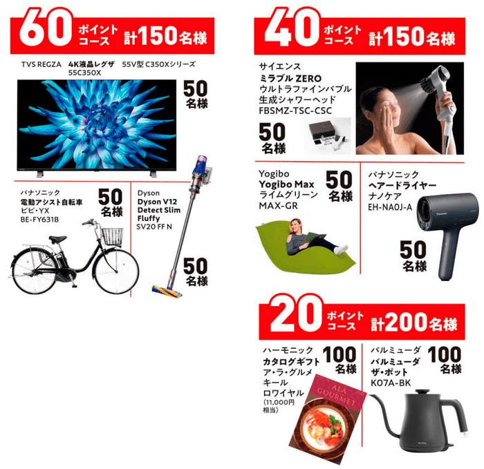 商品が選べる3つのコース