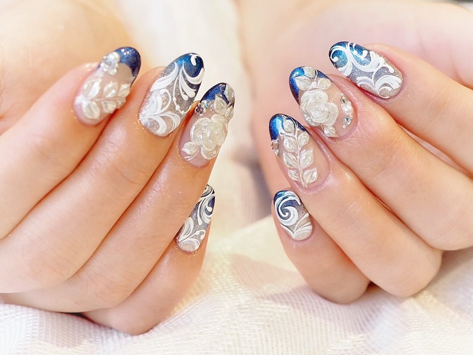 ネイルアート ブルー