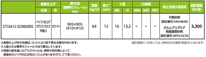 グラスウール軽量天井板