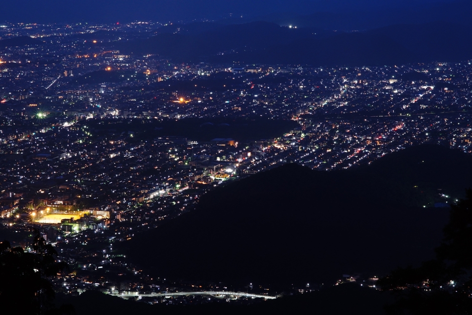 叡山ケーブル ケーブル比叡駅付近からの京都市街地の夜景